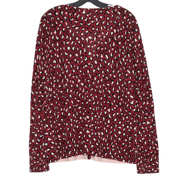 Old Navy Cardigan Sweater Dark Academia Romantic Goth Classic Animal Red XXL - Picture 2 of 6
